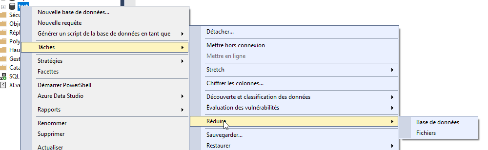 Interface graphique pour réduire un fichier